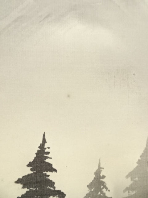 道具 ] - 道具 元舟筆 水墨山水 肉筆絹本掛軸（共箱） | ネット